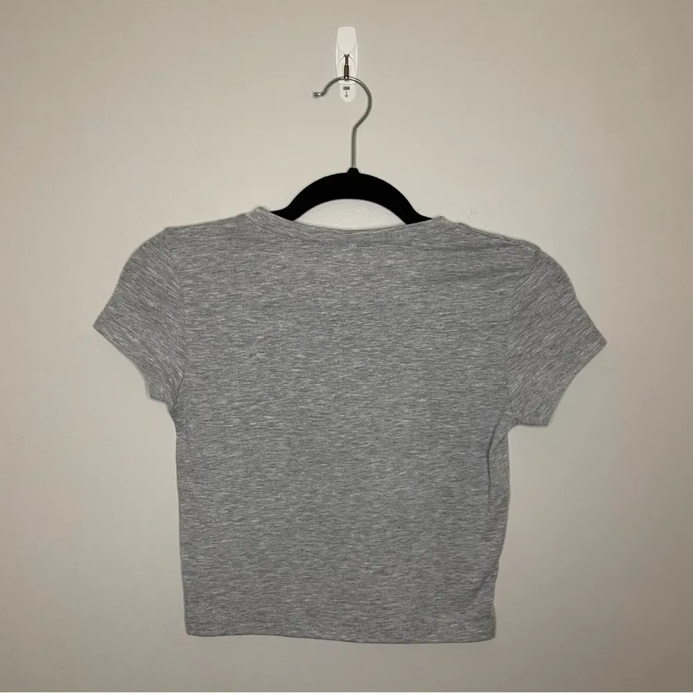 ‘Cute But Insane' Cropped Short Sleeve Baby Tee, Gray/Black, Size S, NWOT Gray - Image 2
