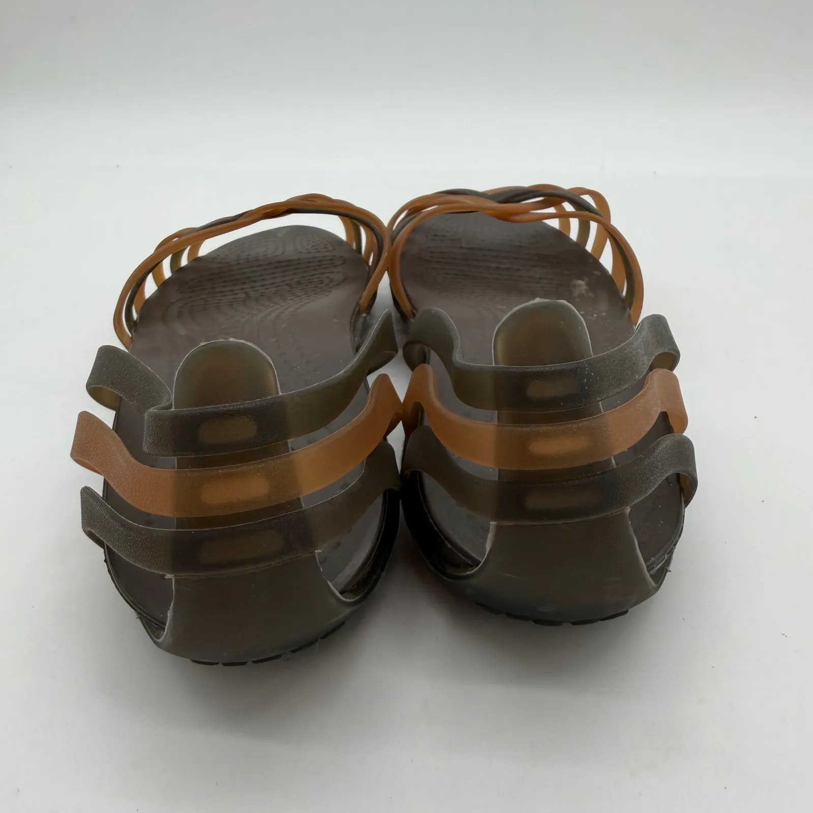 Crocs Isabella Casual Womens 8 Bronze Espresso Jelly Open Toe Braided Sandal - Image 3