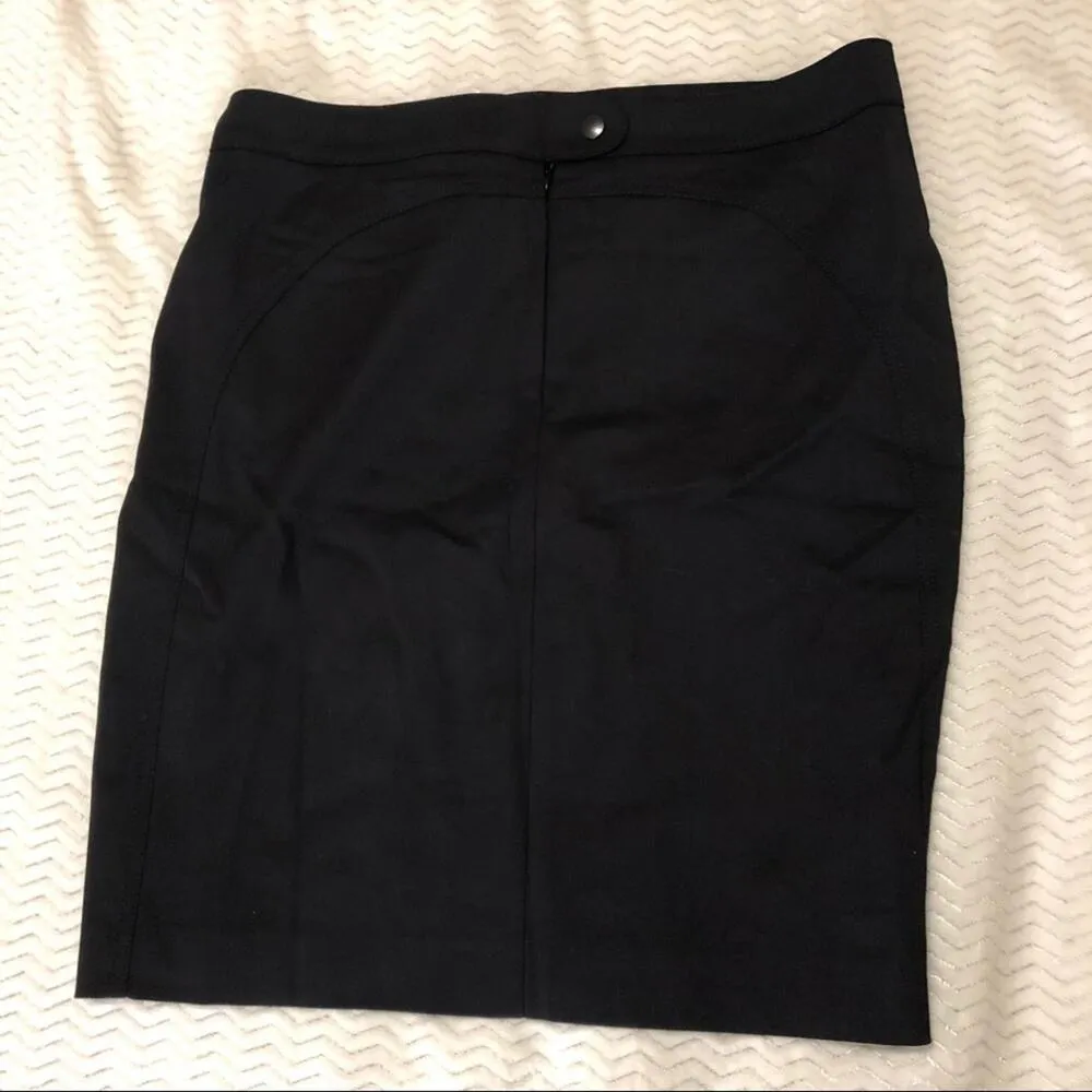 Akris Punto Black Career Pencil Skirt Lined 10 Dark Academia Straight Mini - Image 3