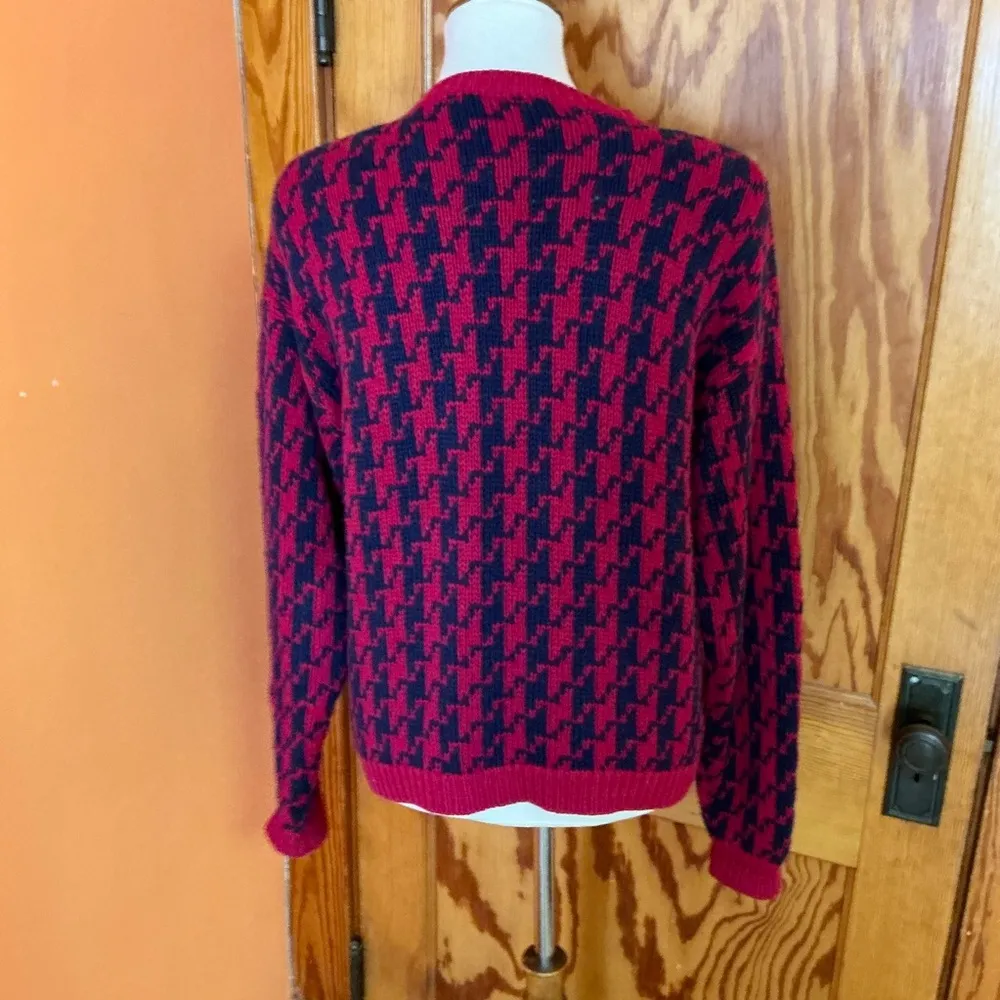 Vtg 80s eagles eye cardigan sweater Blue Size L - Image 10