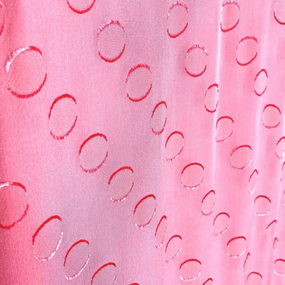 Saloni Jacquard Polka Dot Rose Ruffle Midi Dress Watermelon Pink Size 0 Silk New - Image 8