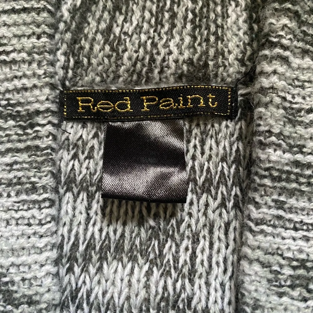 Heathered Gray Fringe Poncho Sweater - Image 5