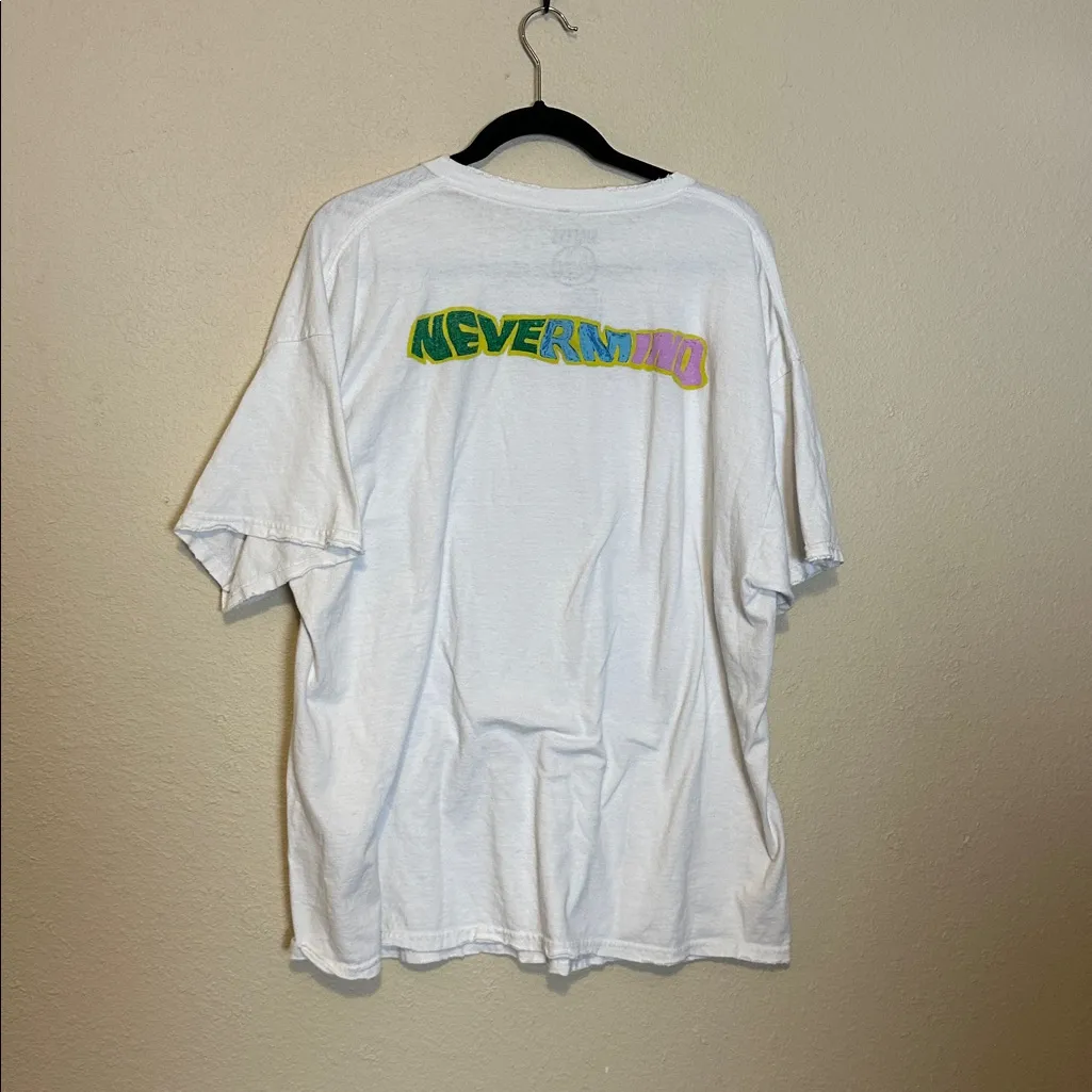 Urban Outfitters Nirvana Distressed Oversized T Shirt Small Medium White - Image 8