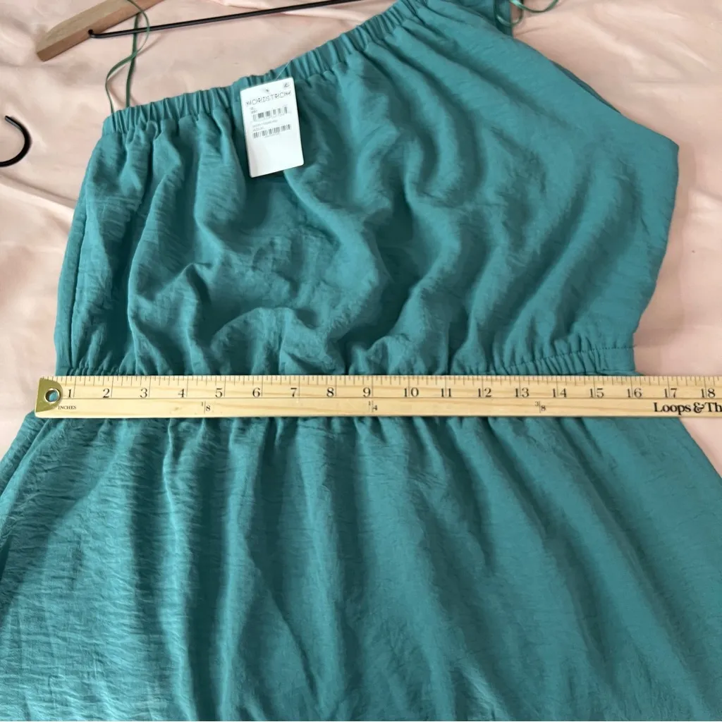 Socialite Aqua Teal Lightweight‎ One-Shoulder Ruffle Hem Dress NWT Size XL - Image 13