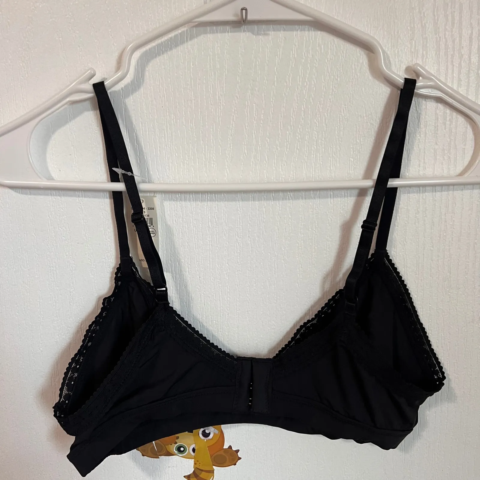 Aerie Black Lace Trim Bralette Bra Triangle Cup Soft Comfortable Size Medium - Image 6
