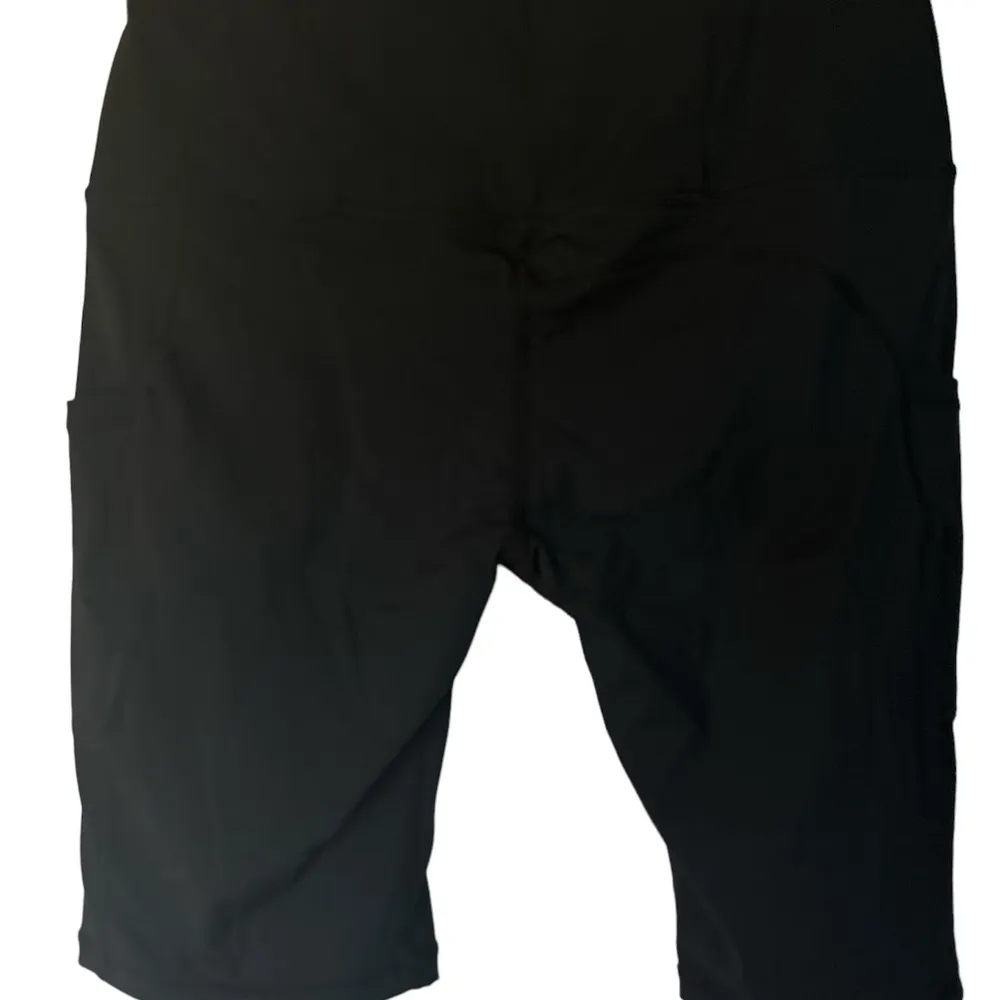 Oalka Performance Bike Shorts Womens Black Side Pockets - Image 2