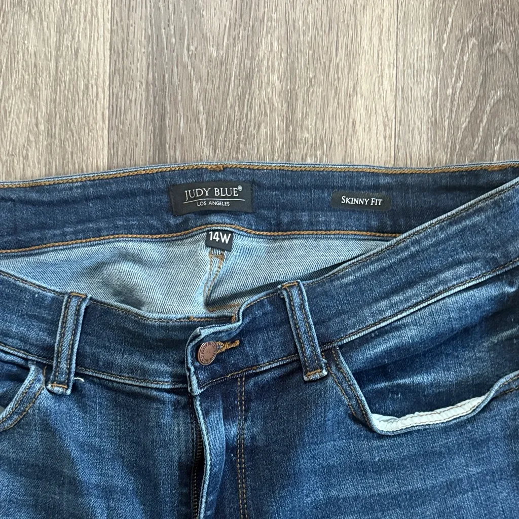 Judy Blue Dark Wash Ankle Jeans Skinny Fit Denim Sttwtch - Image 2