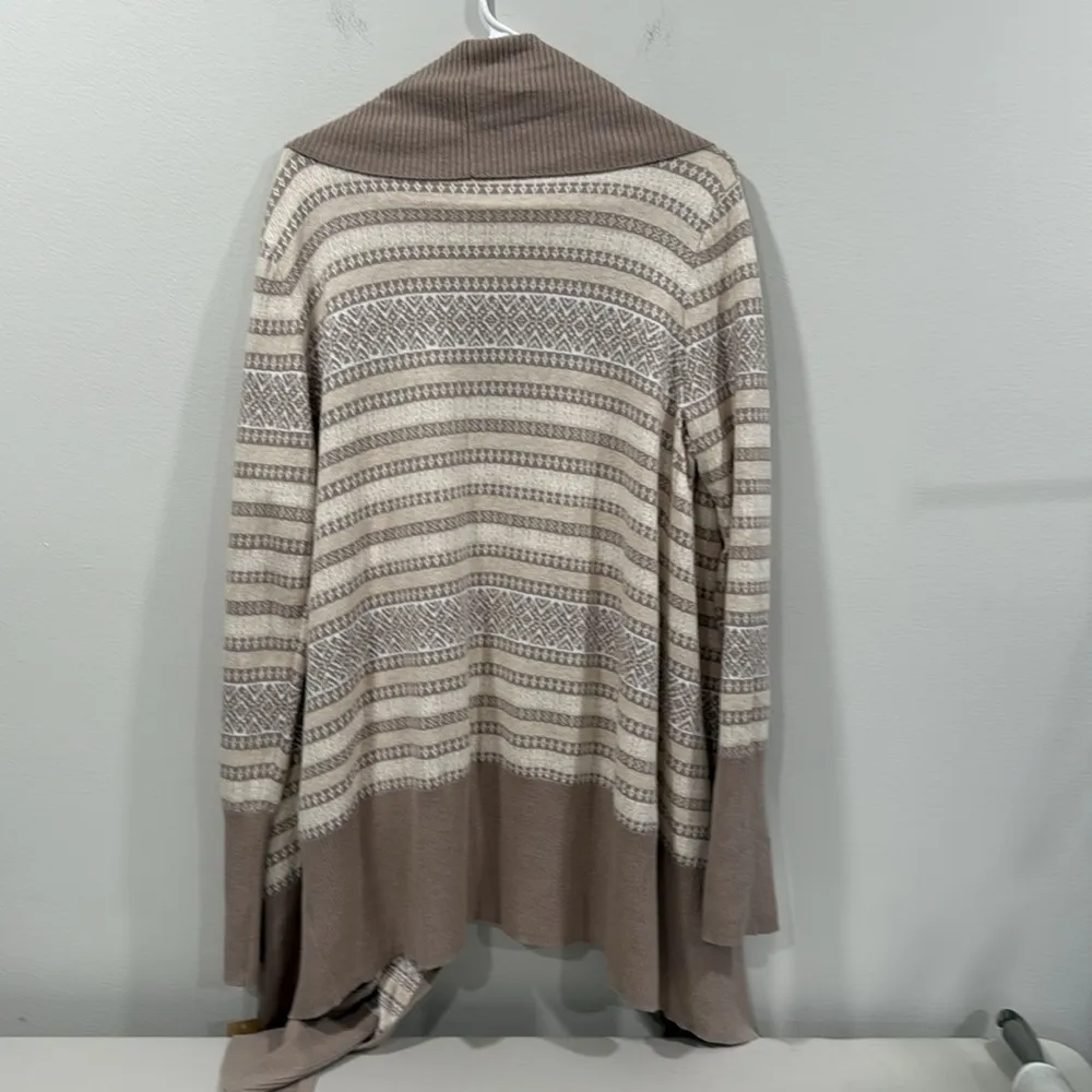 Dkny Tan/Cream Cardigan Sweater with Open Front Size Large NWT - Image 7