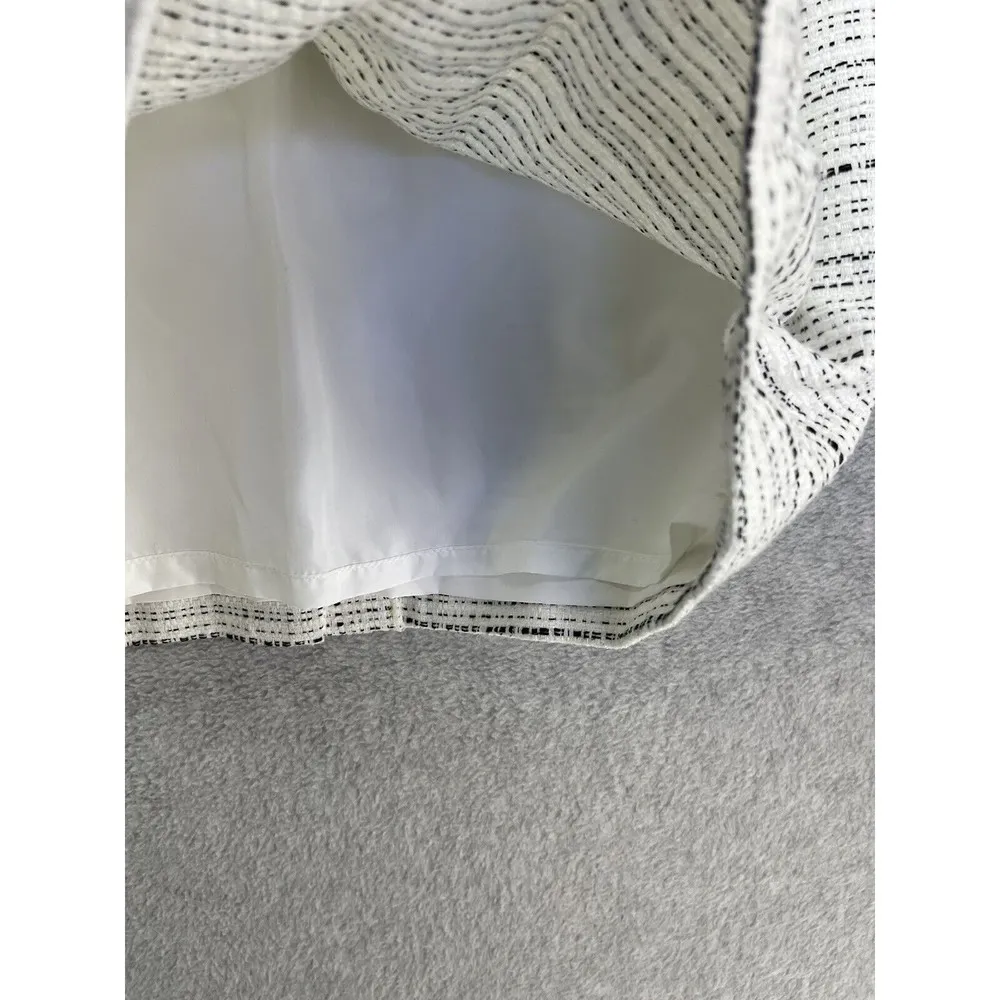 Banana Republic Women's A Line Skirt Size 8 White Black Tweed Cotton Blend Lined - Image 8