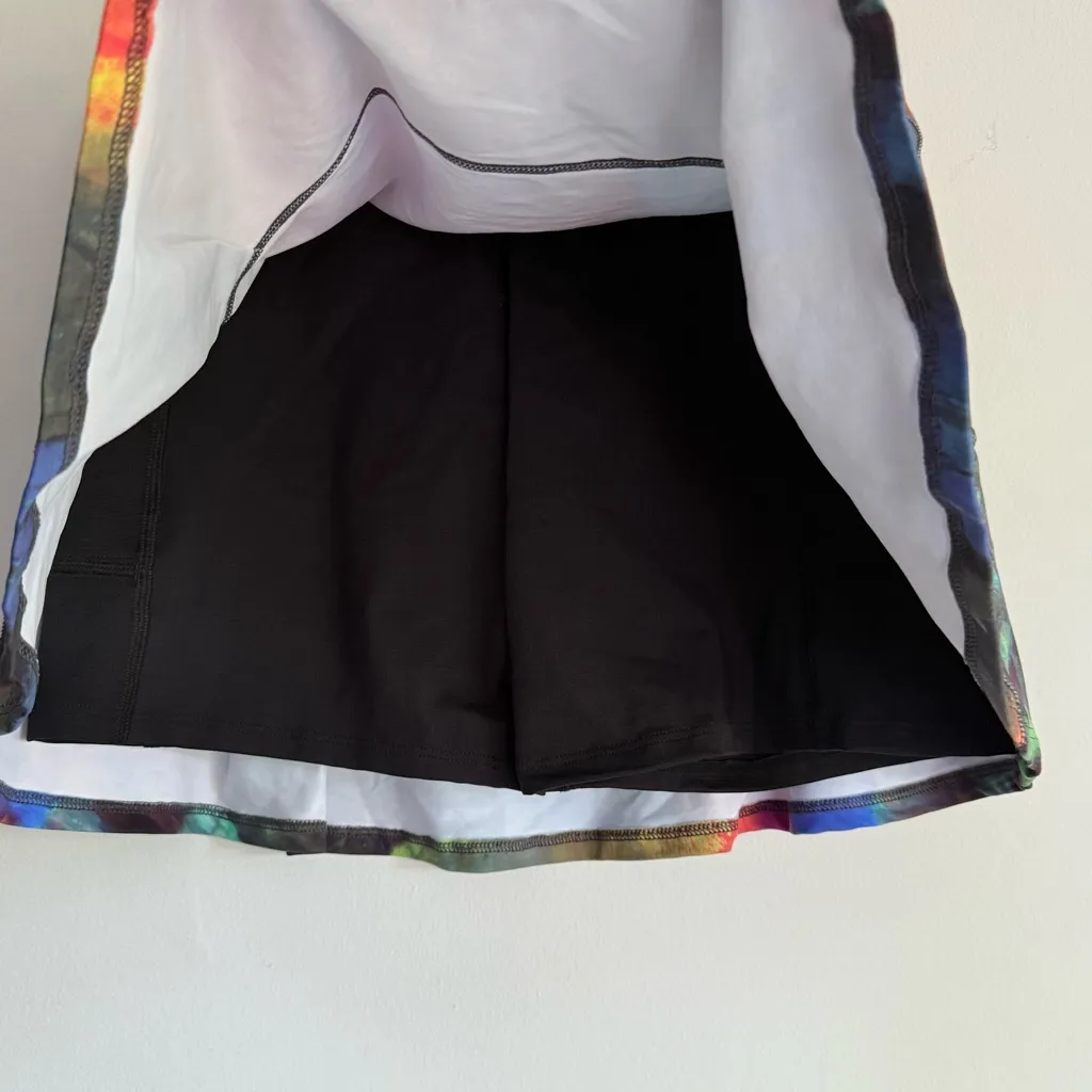 Dona Jo Fitwear Skort Multi Color Tie Dye‎ Pickleball Tennis Golf Skirt Size 1 S Purple - Image 4