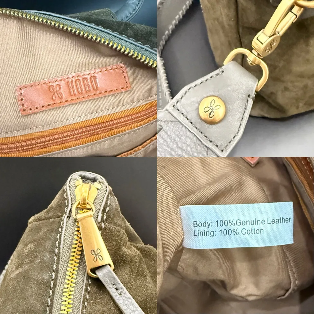 HOBO Shiela Herb Olive Green Suede Leather Medium Satchel Crossbody Bag - Image 12