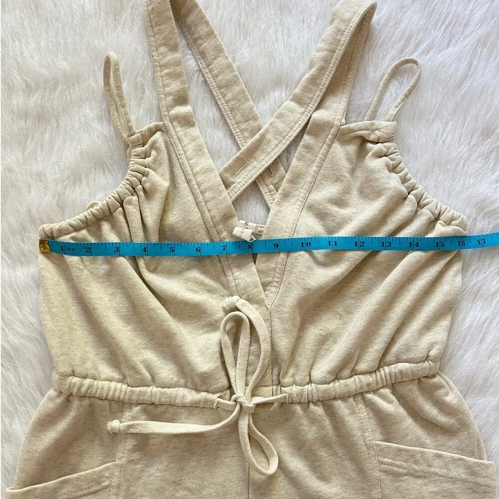 Daily Practice by Anthropologie Playa del Amore Romper Light Sand Size Small - Image 8