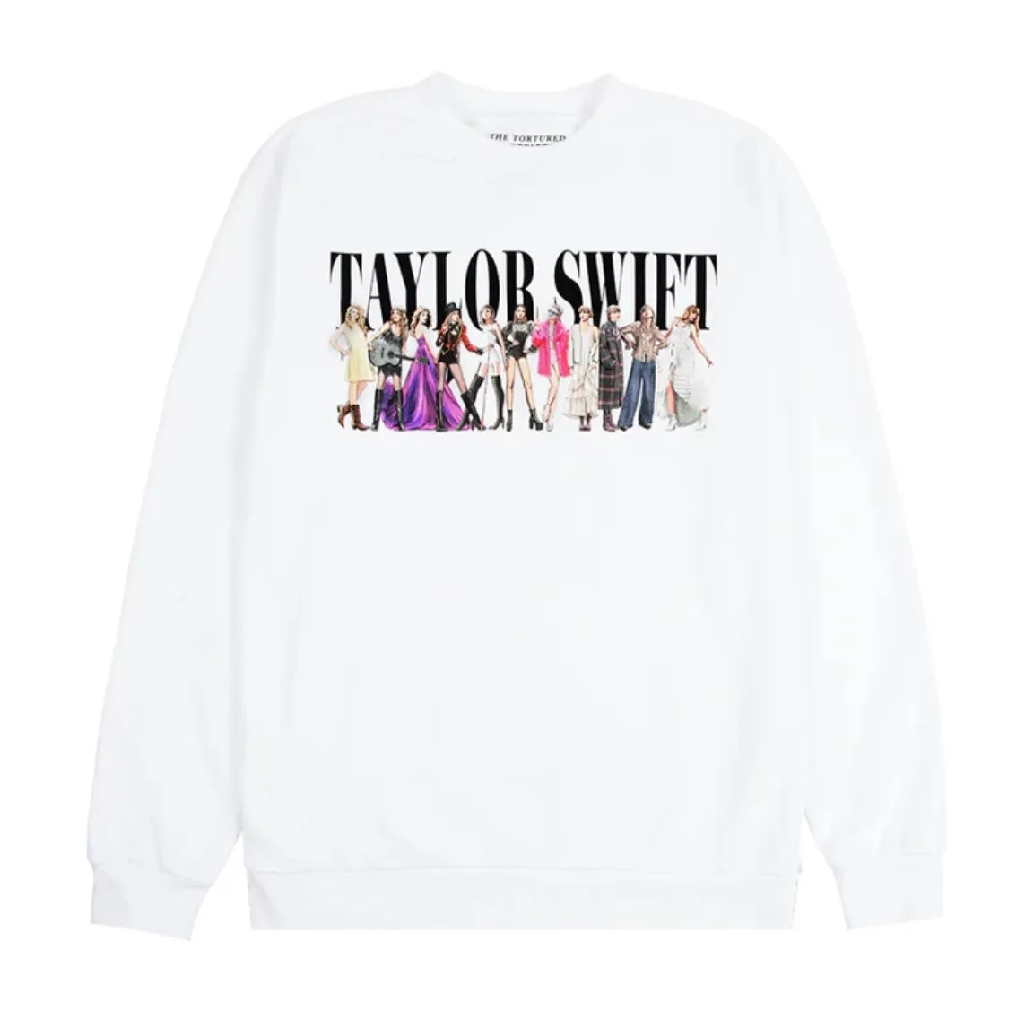 NWT Taylor Swift TTPD Eras White Crewneck Sweatshirt Cotton Graphic Top XS - Image 1