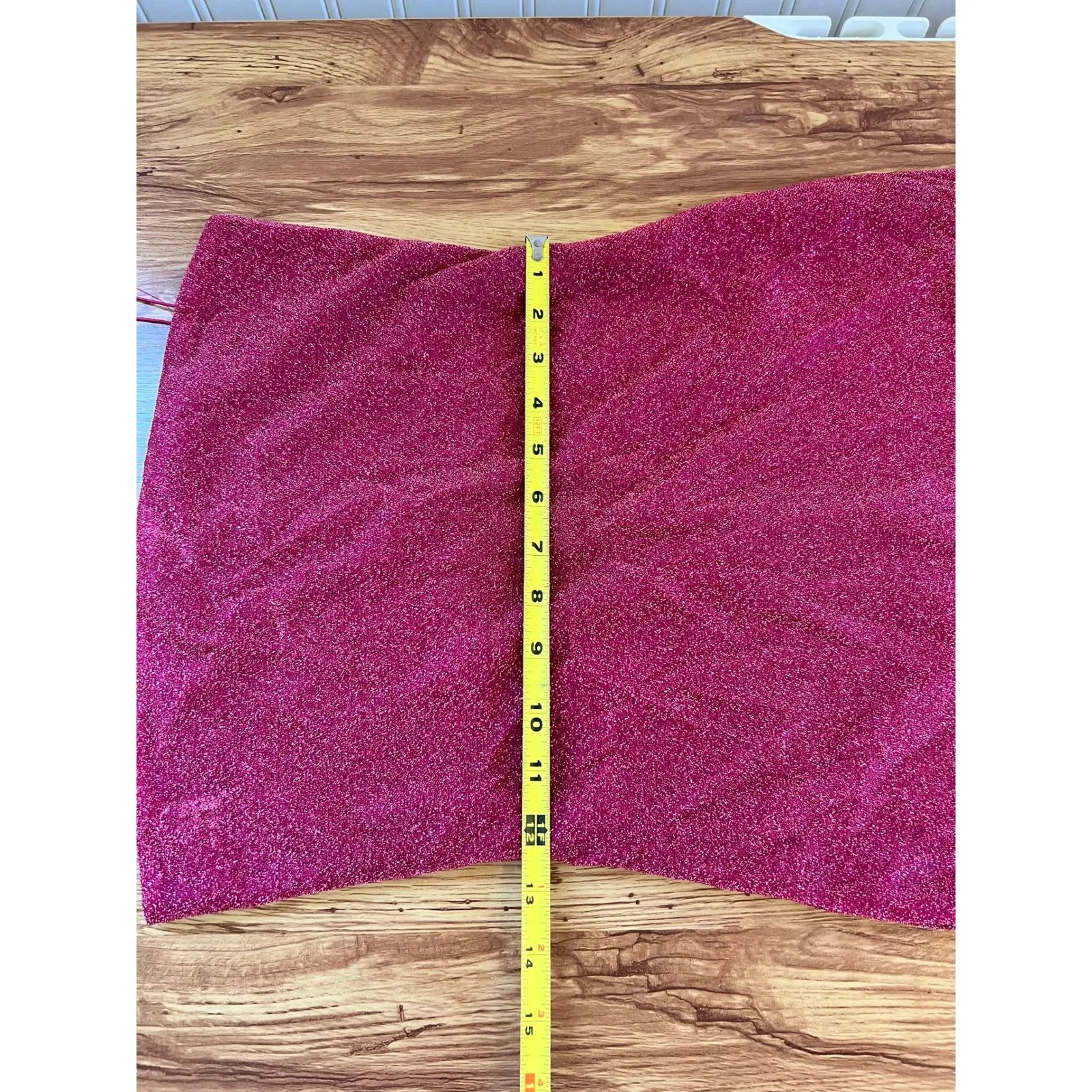 MESHki Thin Strap Shimmer Mini Dress Pink Bodycon Party Clubwear Size M Sparkly - Image 9