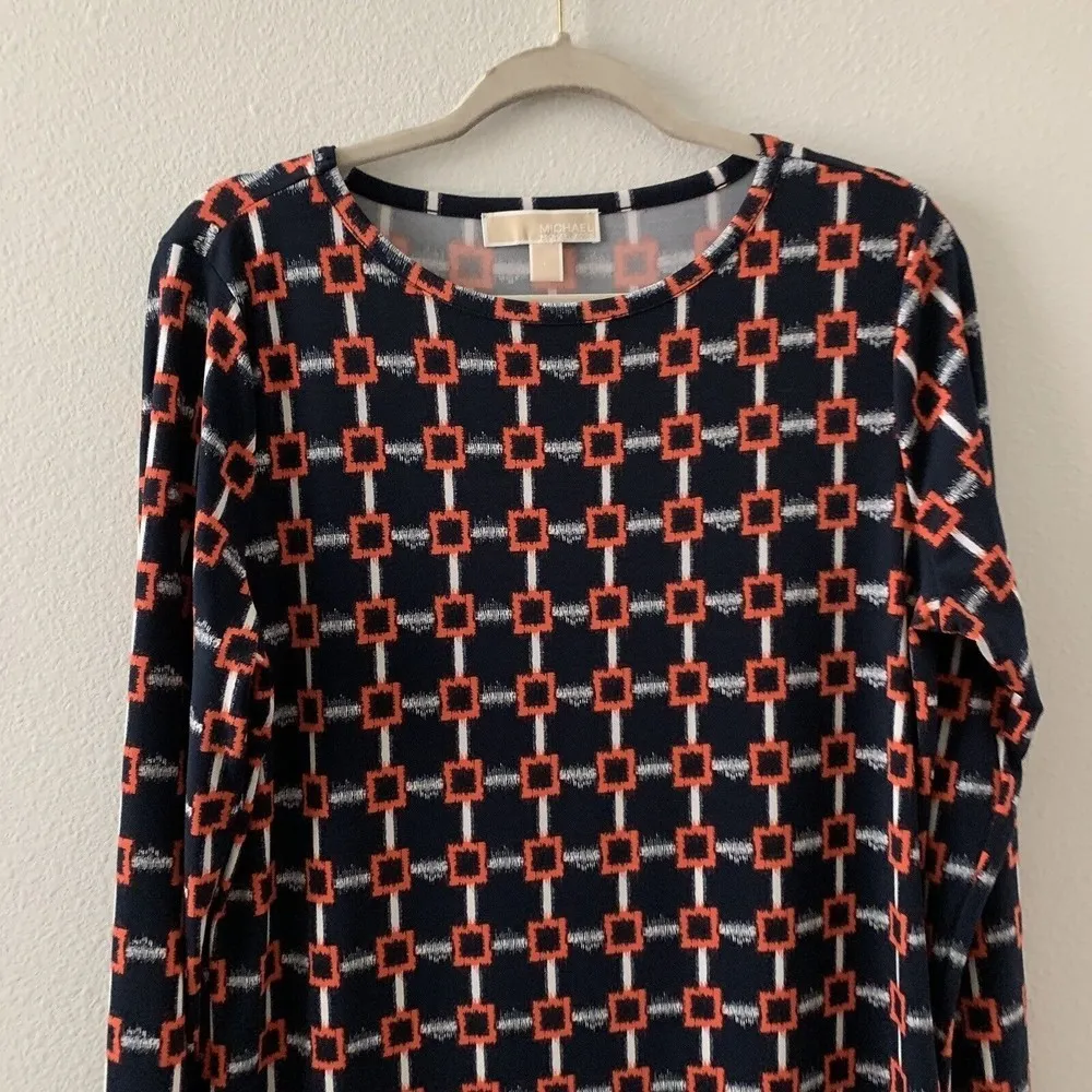 White House Black Market Size Large Multicolor Geometric Sheath Cocktail Dress - Image 2