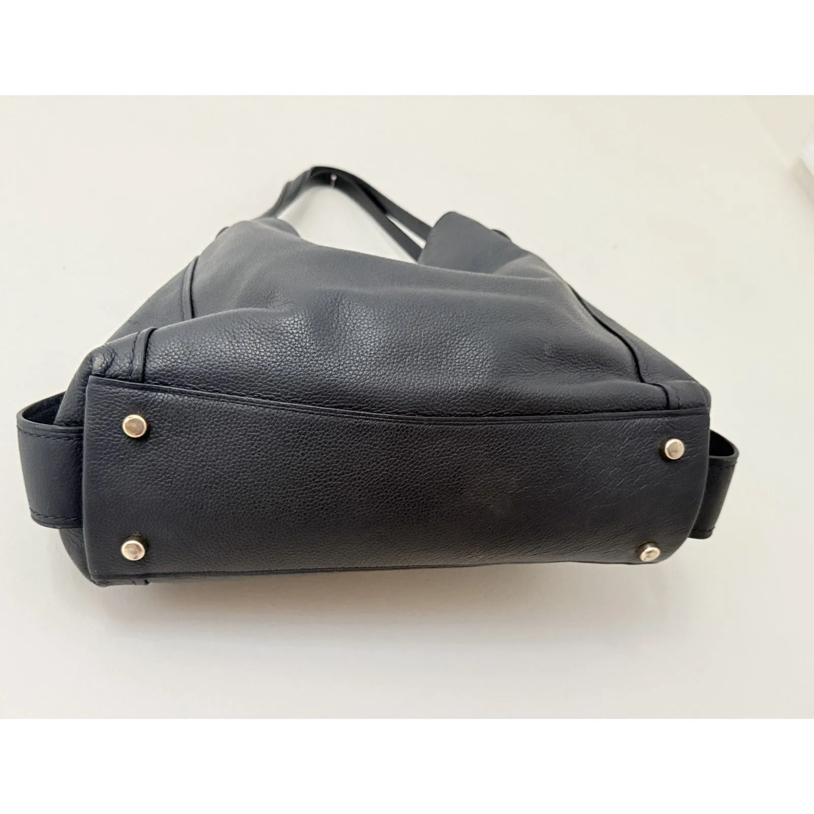 Coach Edie 31 Shoulder Bag Pebble Leather Slouchy Tote Polished Dark Blue Purse - Image 3