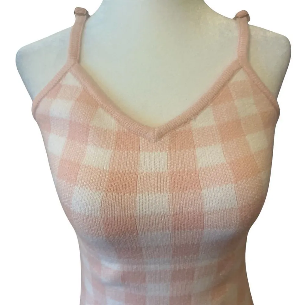 NWT L*Space women's Francie sweater dress size large‎ pink gingham - Image 7