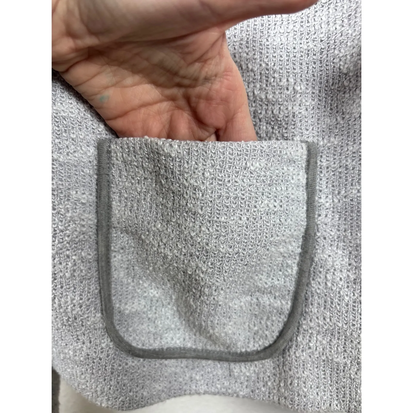 ASOS Womens 12 Textured Knit Cropped Blazer Jacket Cardigan Light Grey - Image 3