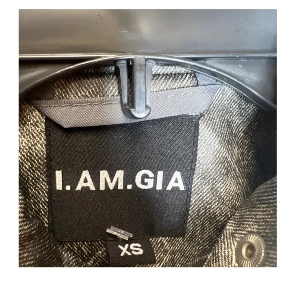 I AM GIA Devyn Moto Leather Jacket NWOT GREY RED STRIPED fall sold out casual - Image 5