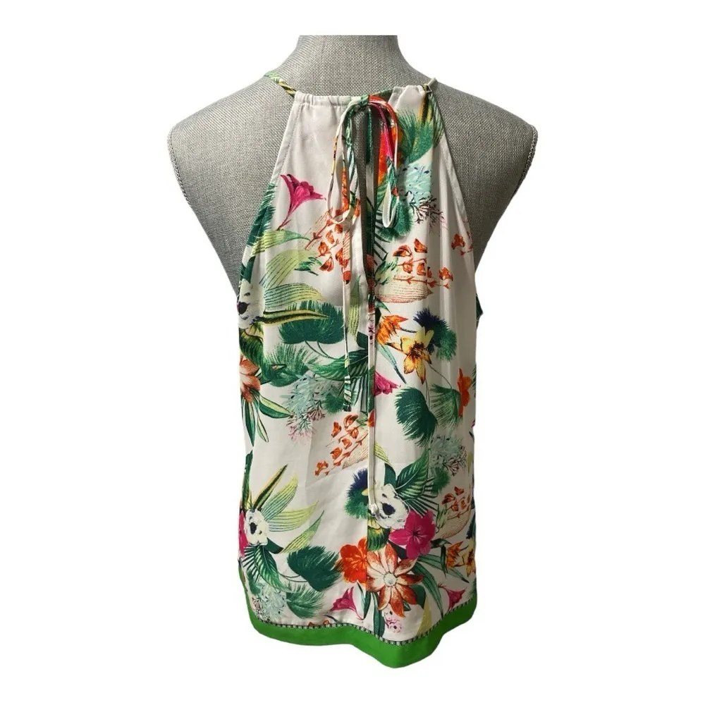 Soho NEW YORK & COMPANY Sleeveless tropical floral top size M Green Size M - Image 3