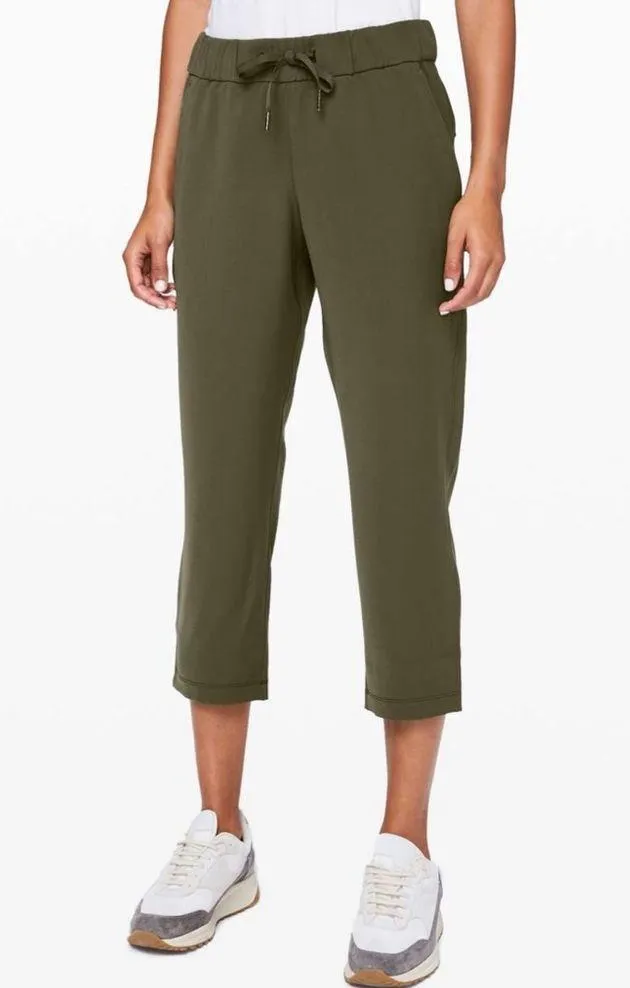 Lululemon On the Fly Crop Woven 23" Dark Olive Green Pants - Image 8