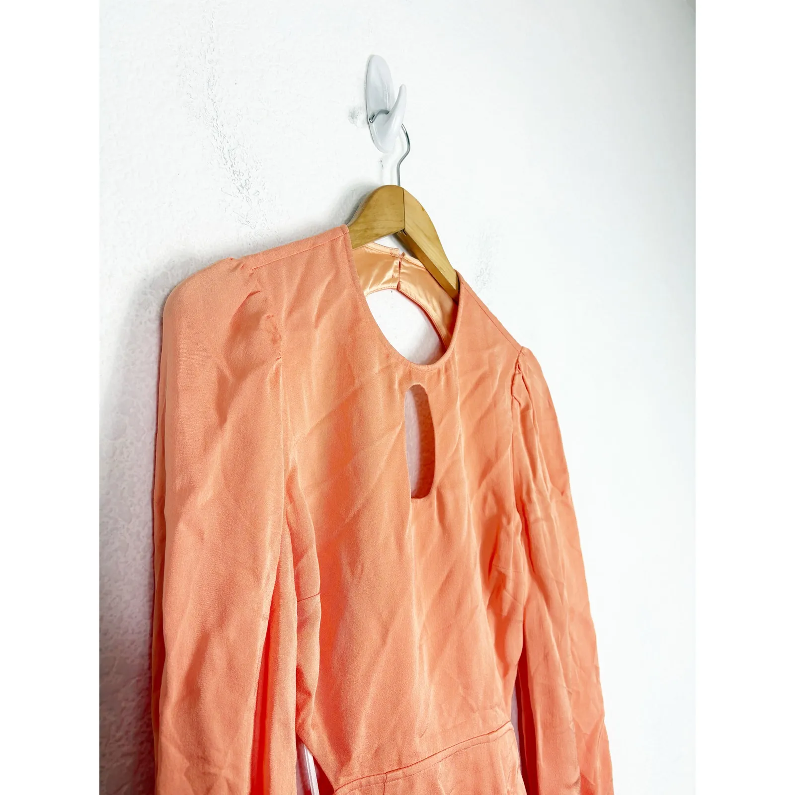 The Wolf Gang Levisa Key Hole Mini Dress Size Small Orange Coral Cocktail Fairy - Image 8