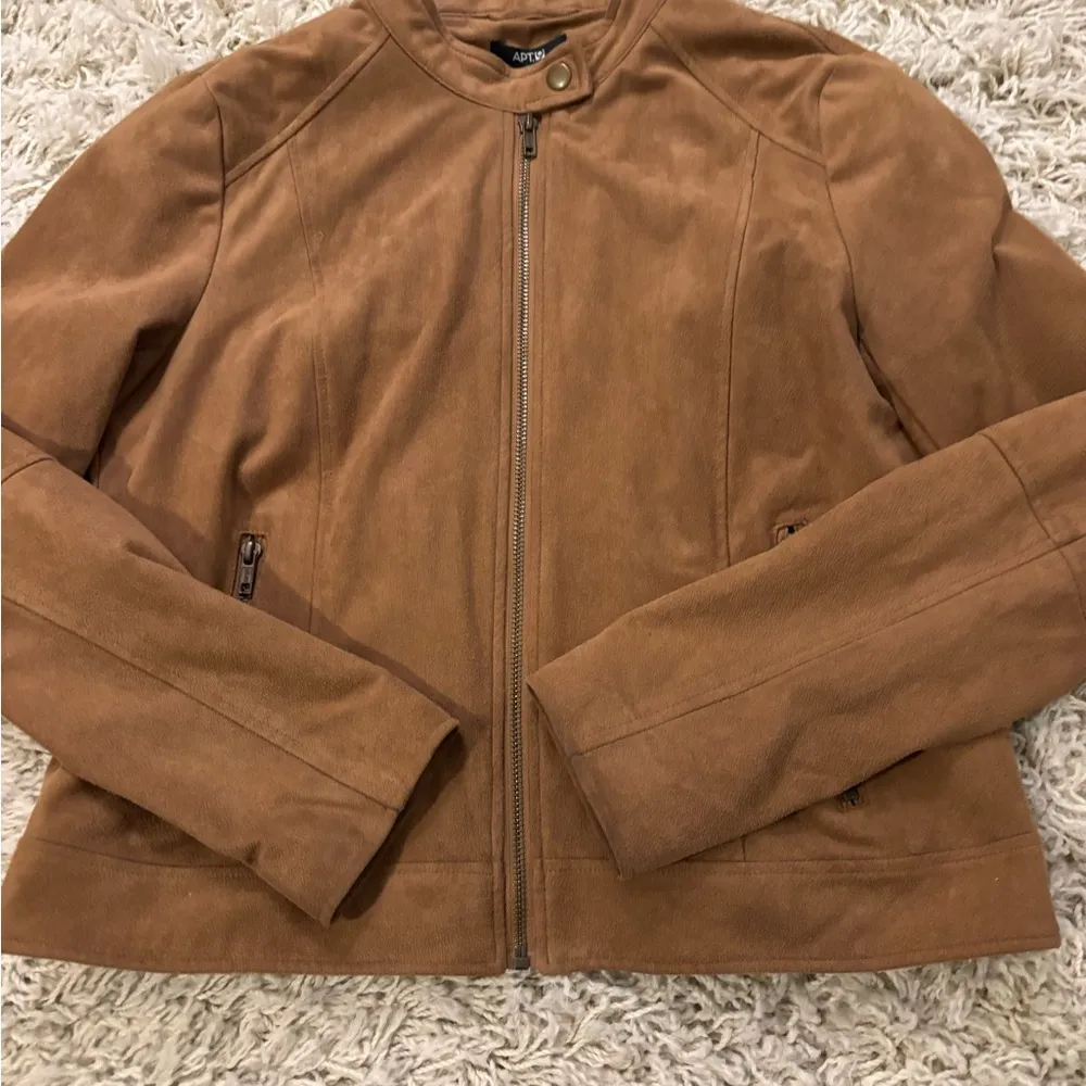 Brown Faux Suede Jacket Size M - Image 10