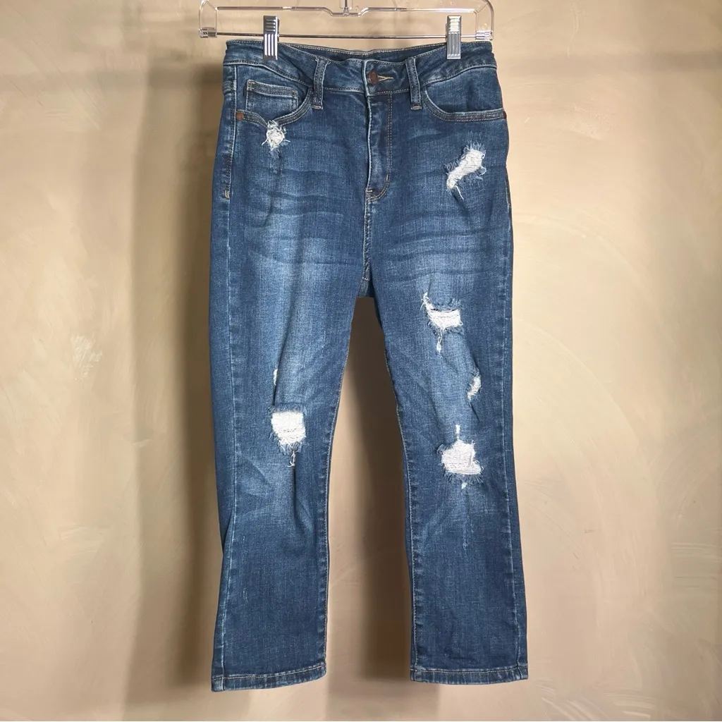Judy Blue Women’s Capri Fit Distressed Streetwear Stretch Skinny Jeans|Size:3/26 - Image 16