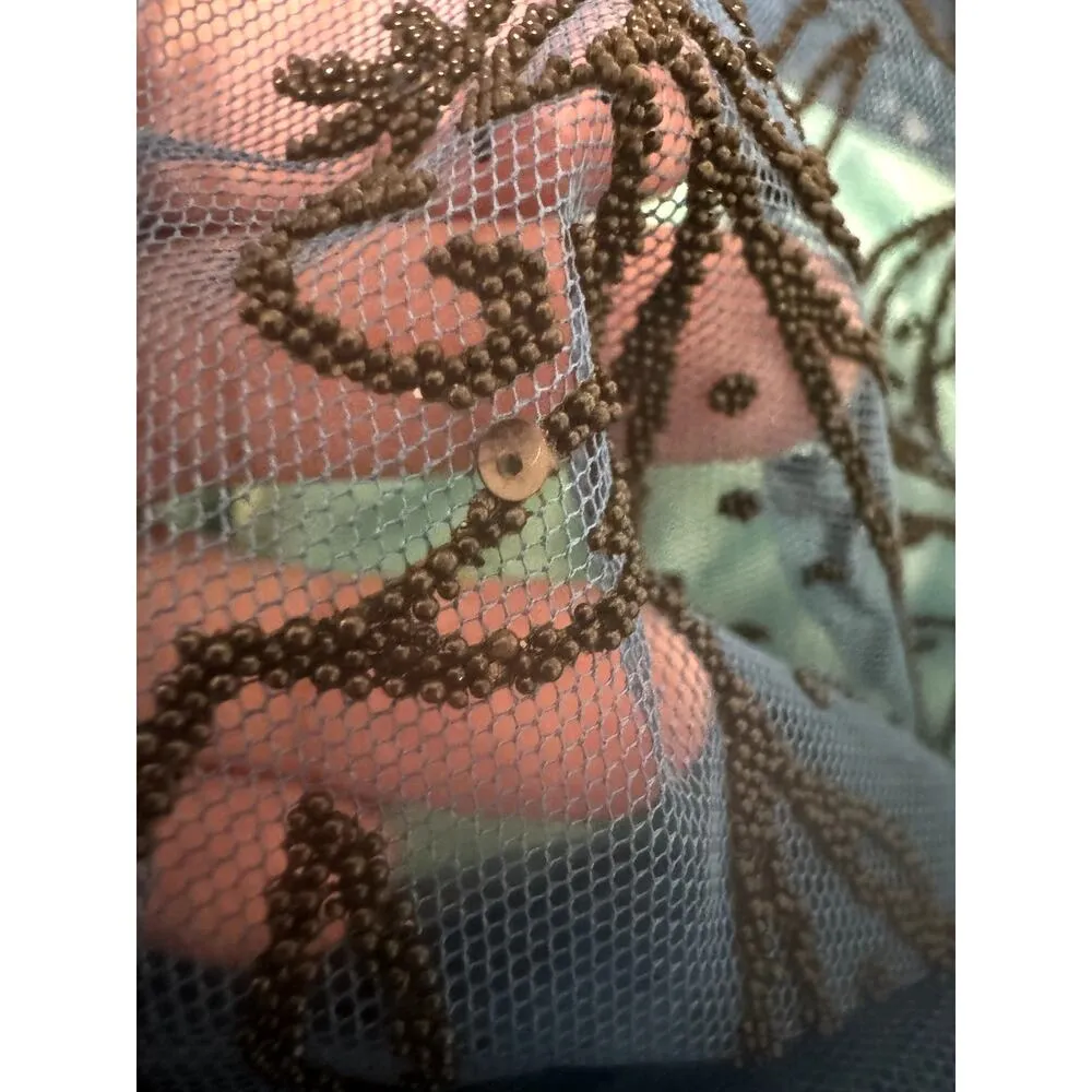 Teeze Me Vintage Y2K Strapless Mini Dress Size Large Fairy Whimsical Blue - Image 7