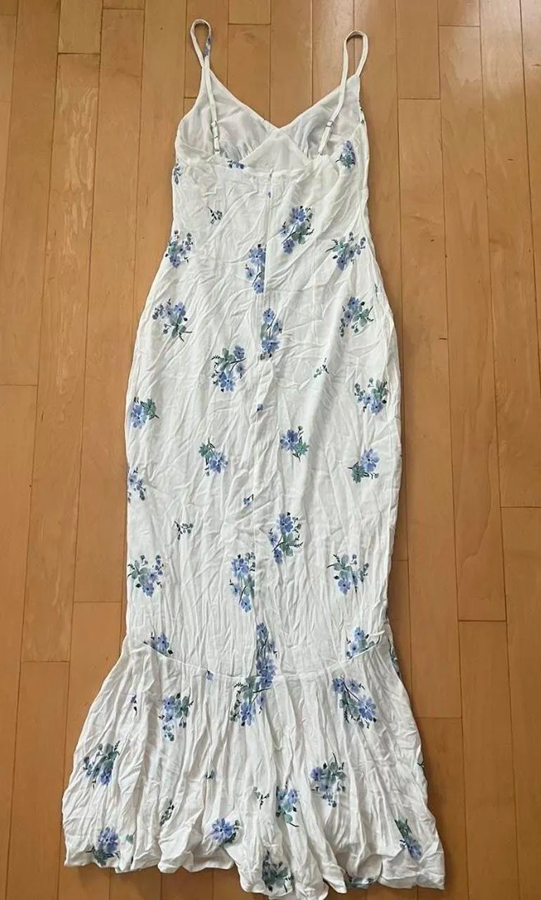 sing along maxi dress blue and white floral - Image 3