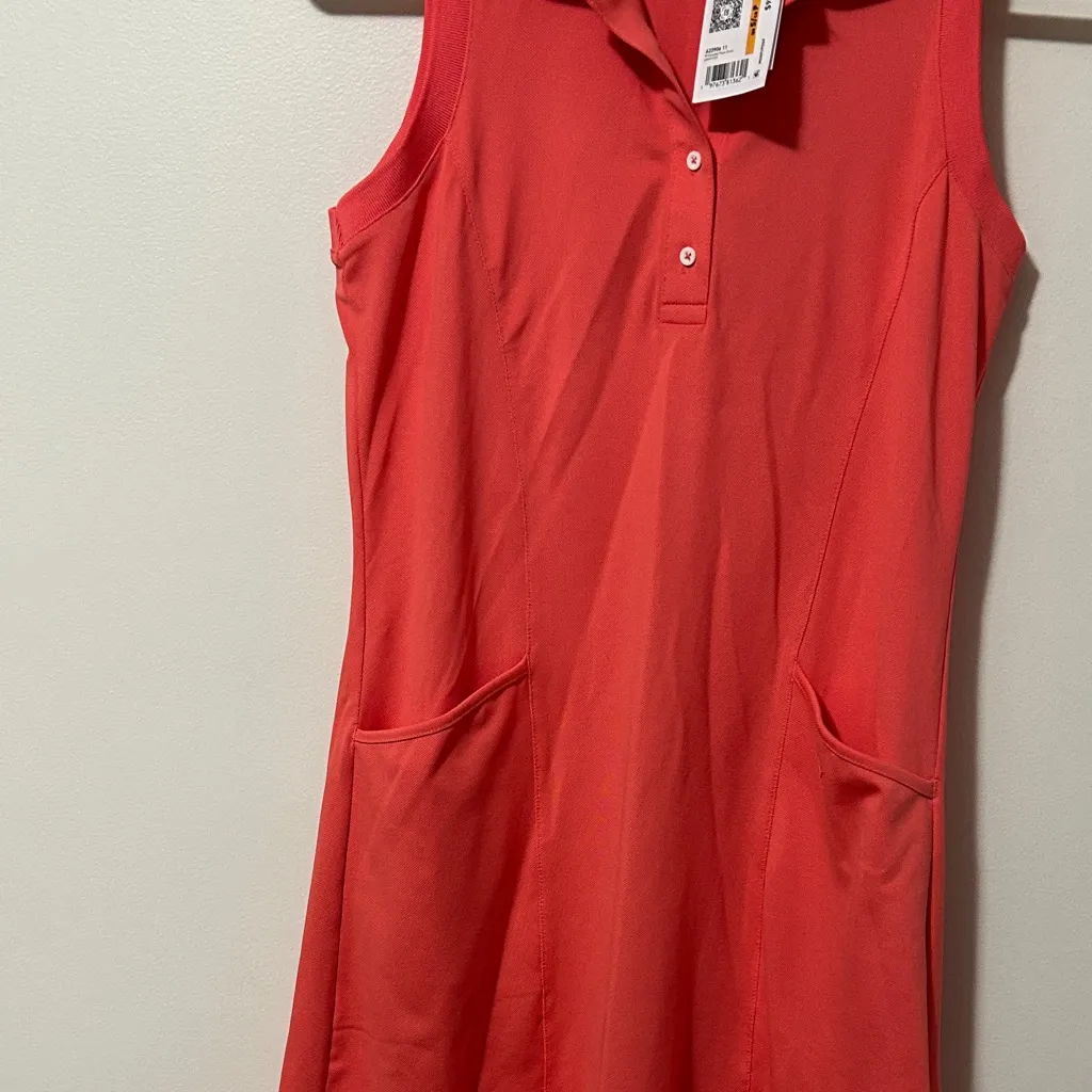Puma Everyday Pique dress Women's Coral Sleeveless Polo Dress - Image 3