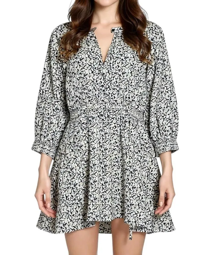 APIECE APART Cobano Cotton Poplin Mini Dress, Fauna Black, Small - Image 4