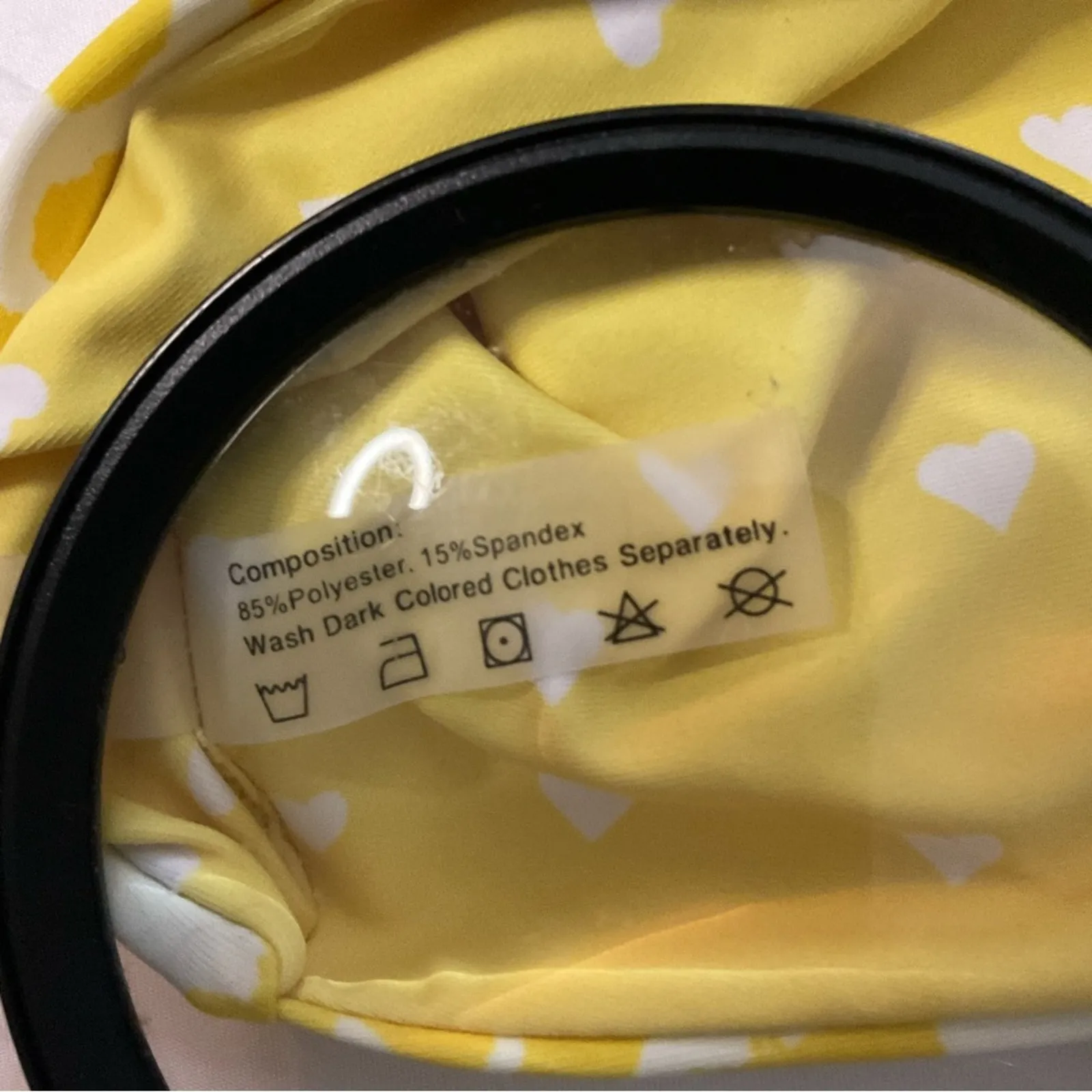 Zaful Leopard Heart Print  Reversible High Cut Bikini  L Yellow Swim Casual - Image 6