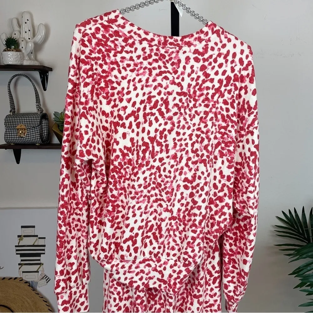 n:Philanthropy Soleded Sweatshirt & Dream Jogger Pants Set Red Animal Smudge NWT - Image 5