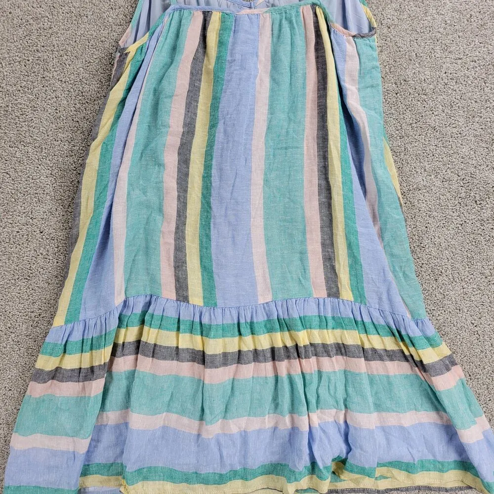Rails Womens Ari Dress Small Blue Jamaica Stripe Spaghetti Strap V Neck Sundress - Image 13
