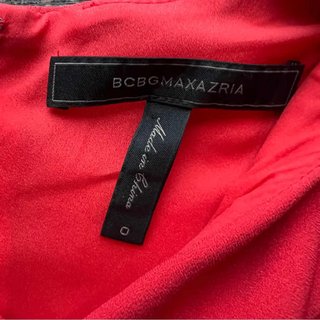 BCBGMAXAZRIA Careen Dress Ruffle Mini in Bright Poppy, Size O - Image 6