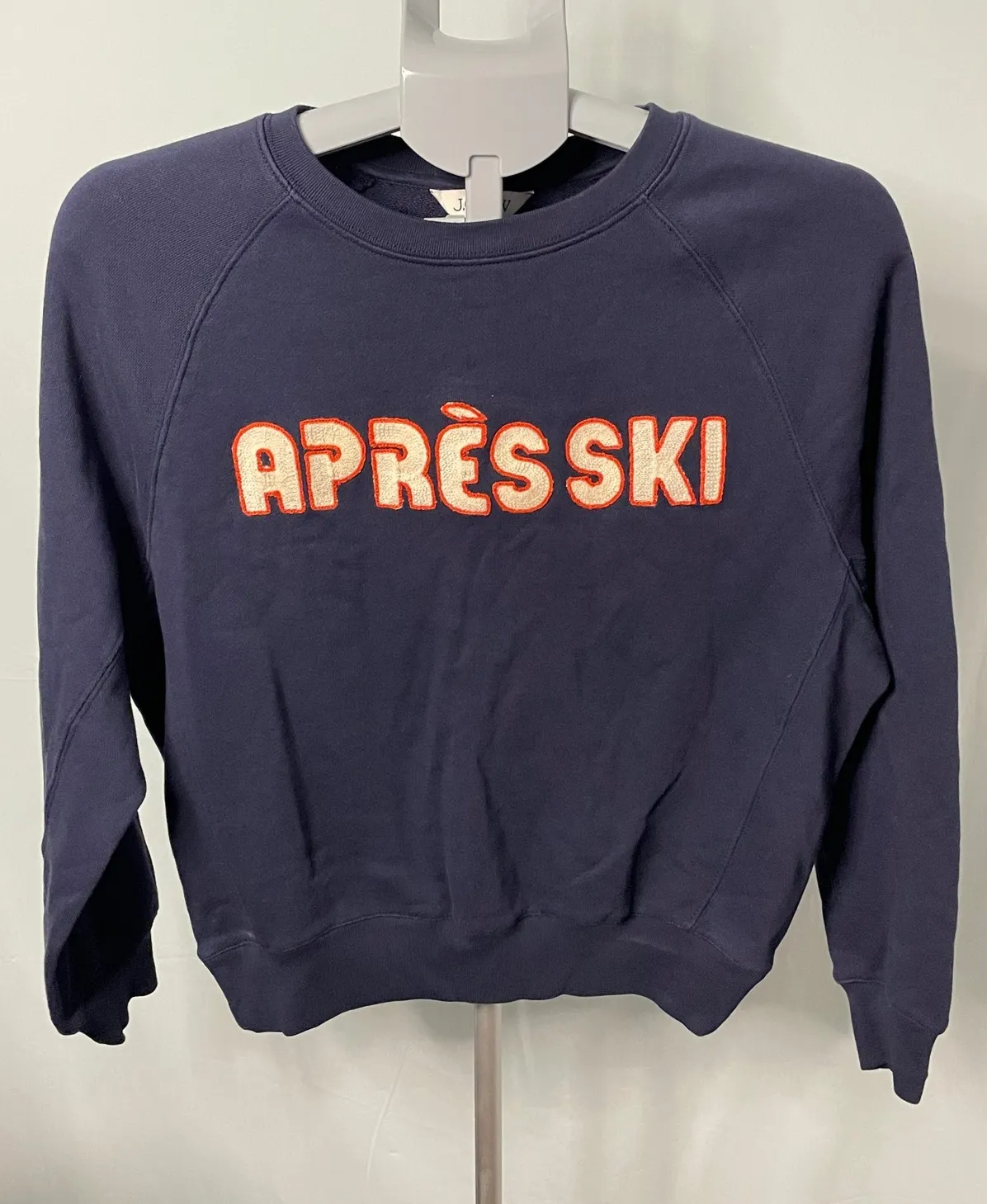 J.Crew Apres Ski Sweatshirt Womens XS Embroidered Cozy Winter Pullover Blue - Image 1