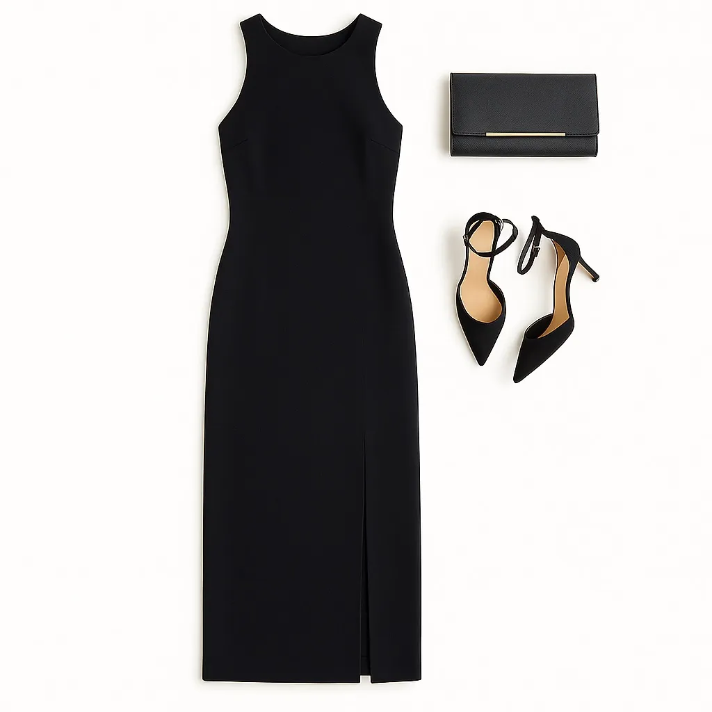 Lauren Ralph Lauren Black Wool Maxi Dress Sleeveless Formal Elegant 2P EUC - Image 13