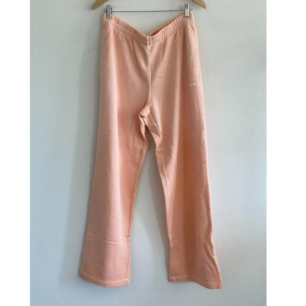 Skims French Terry Straight Leg Pant in Cantaloupe, Size Medium - Image 7