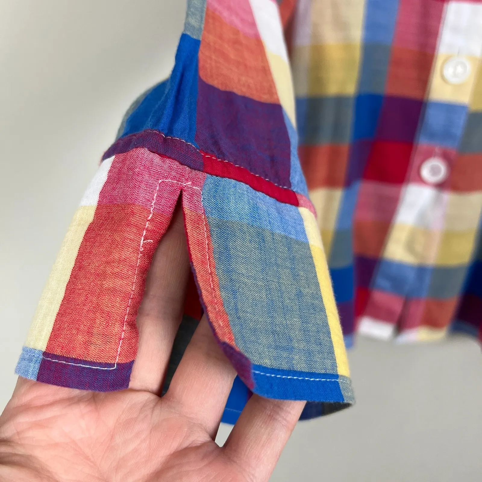 Foxcroft Shirt 18 Plaid Check Shaped Fit Button Down‎ Front Long Sleeve V-Neck - Image 5