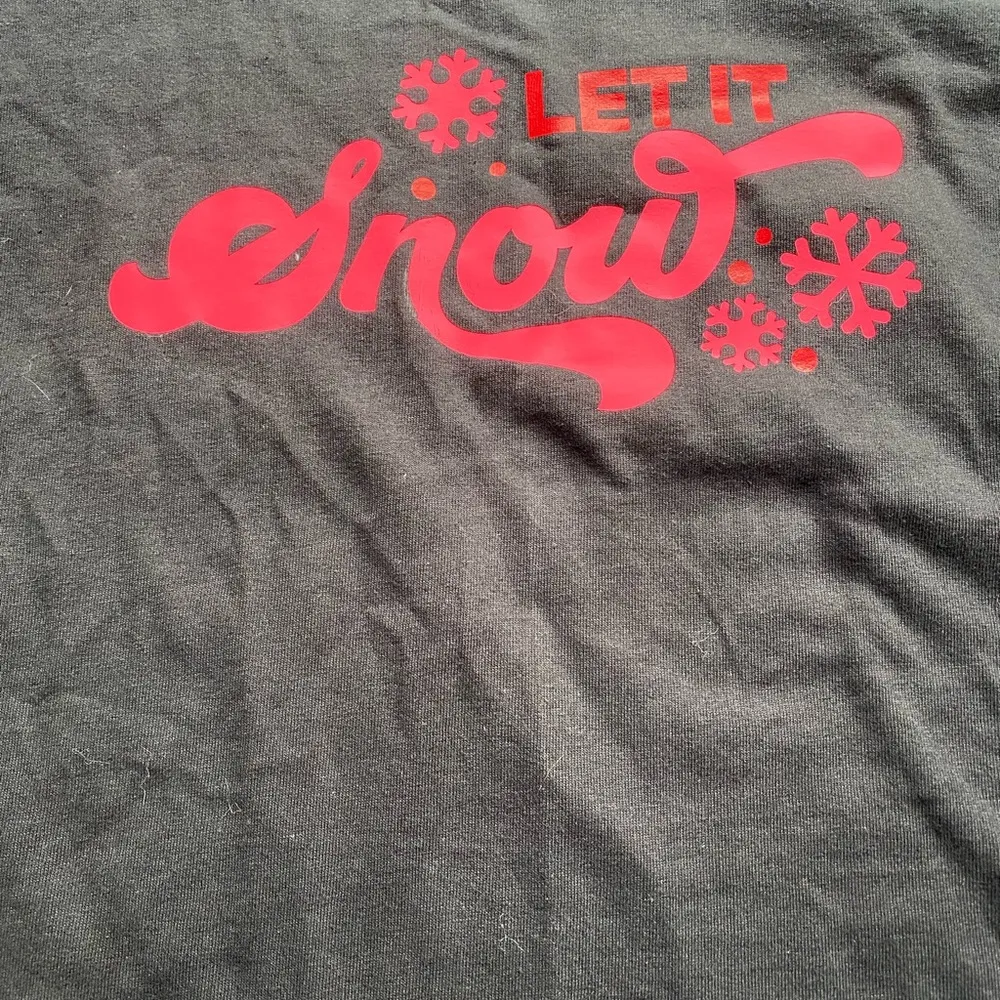 Let it Snow Black Women’s Long Sleeve Graphic Shirt - Image 4