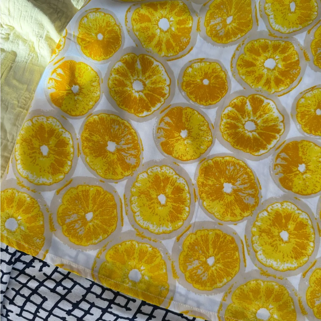 Women’s Anthropologie Porridge Yellow Lemon Print Tank Top Blouse Tunic Size Sm - Image 2