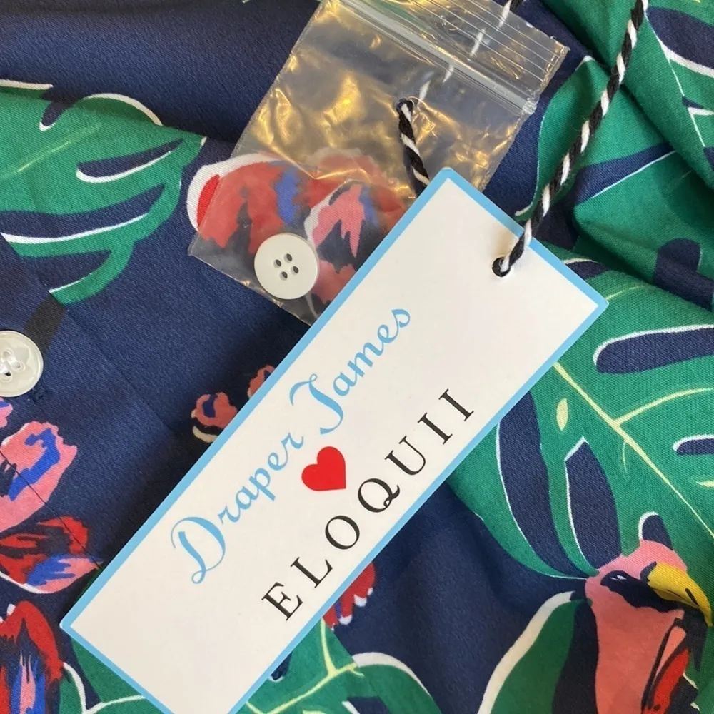 Draper James x Eloquii parrot print shoulder tie sleeveless top NWT - Image 7