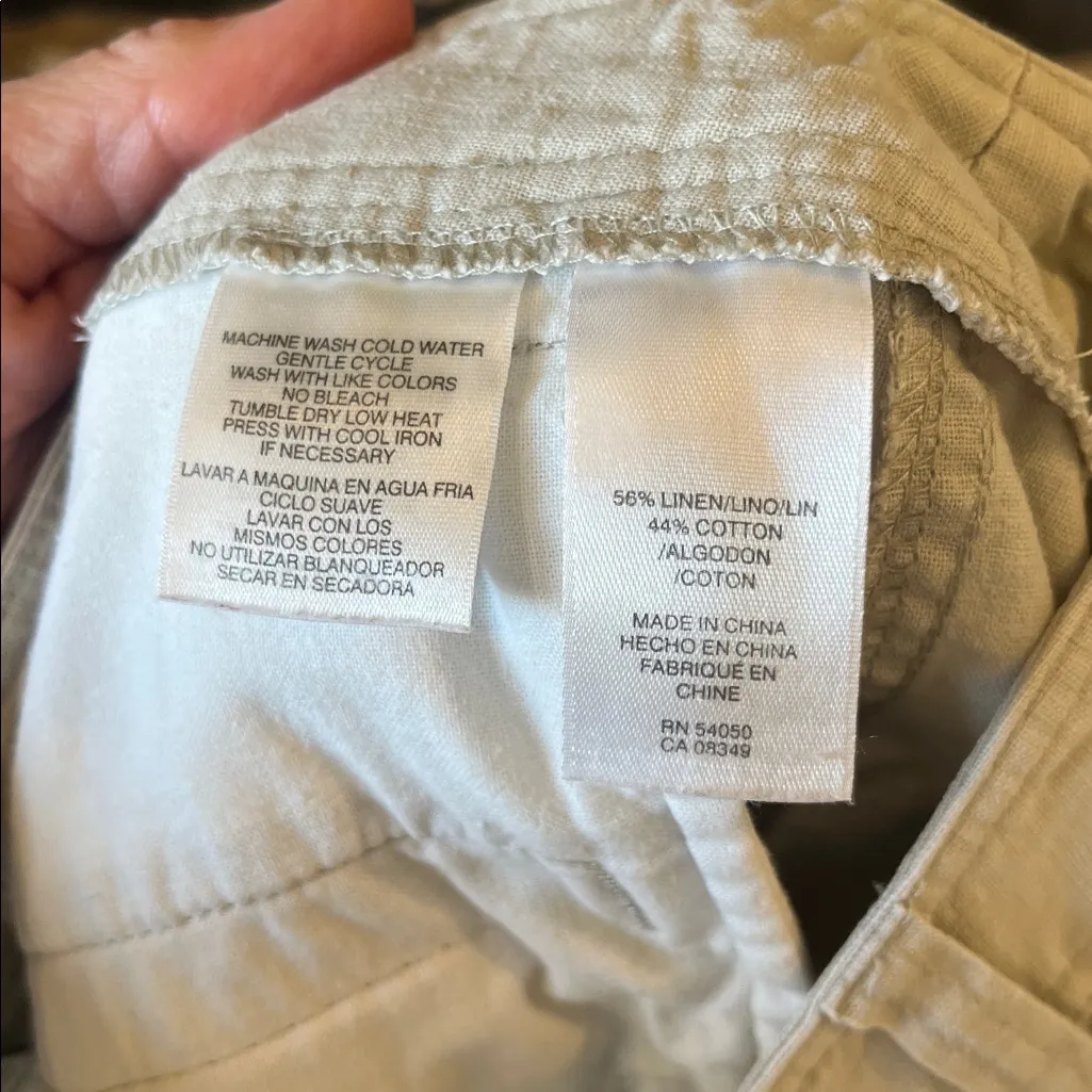 Linen Blend Pants Light Tan Khaki Chino Business Casual - Image 9