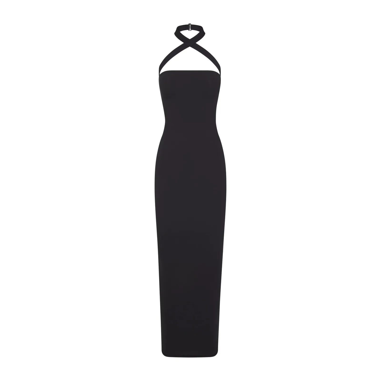 Skims Fits Everybody Wrap Long Slip Dress Maxi Black Size Large - Image 8