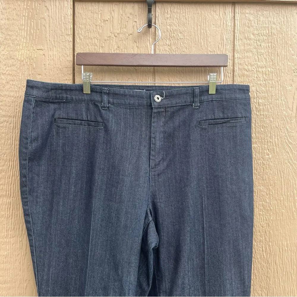 French Connection UK Style Womens Jeans Dark Blue Flare Wide Leg Plus Size 20 - Image 4