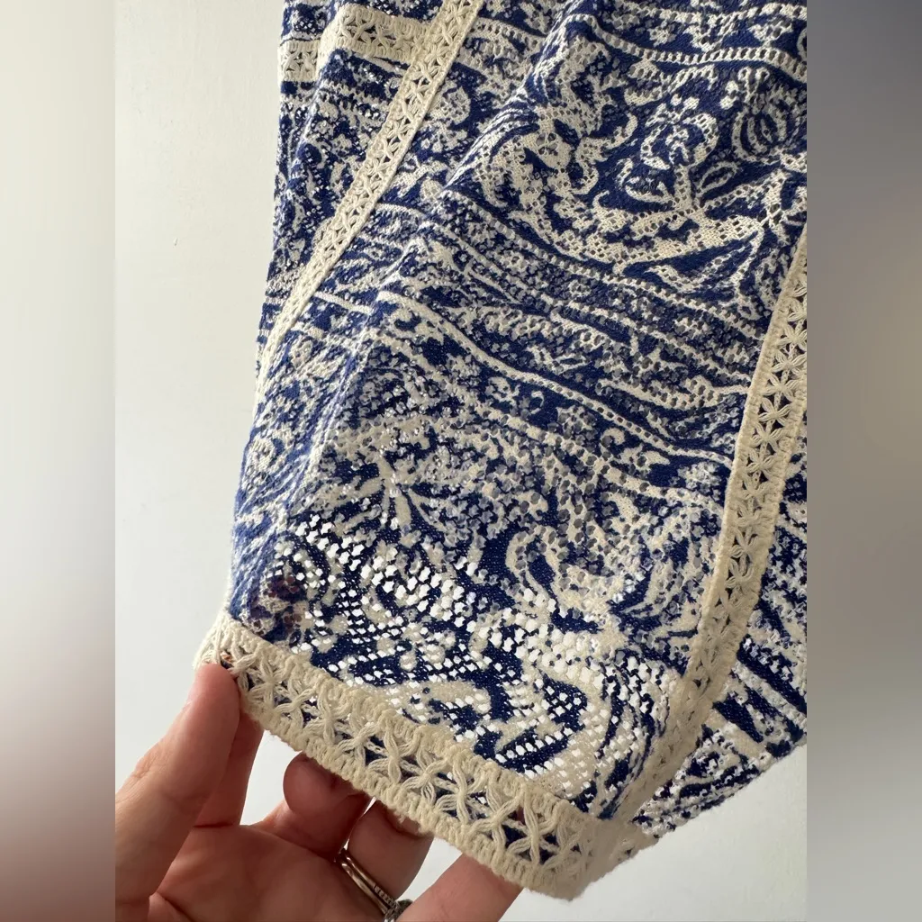 Anthropologie Meadow Rue Crochet Top Stunning Boho Vintage Floral Romantic Blue Size M - Image 7