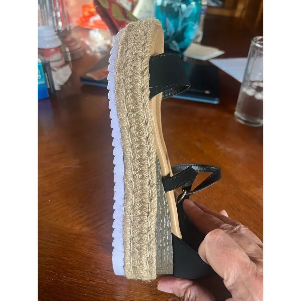 Top Moda Black Faux Suede Strappy  Sandals Sz 7 NIB - Image 8