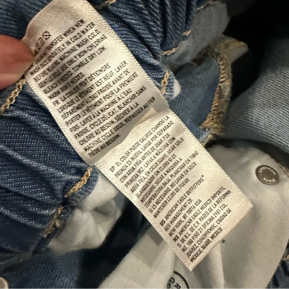 New American Eagle Jeans Womens Sz 0 Mom Straight Jean High Rise Denim Paperbag - Image 10