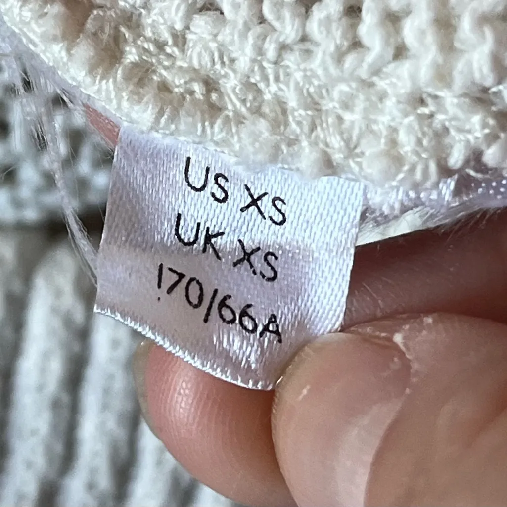 Free People Beachy High-Rise Ivory Color Wide-Leg Knit Pants SIZE XS - Image 6